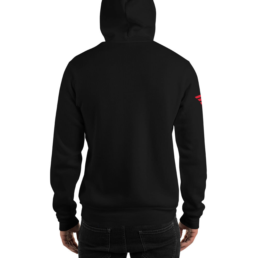 Pilot Sauce hoodie logo on sleeve