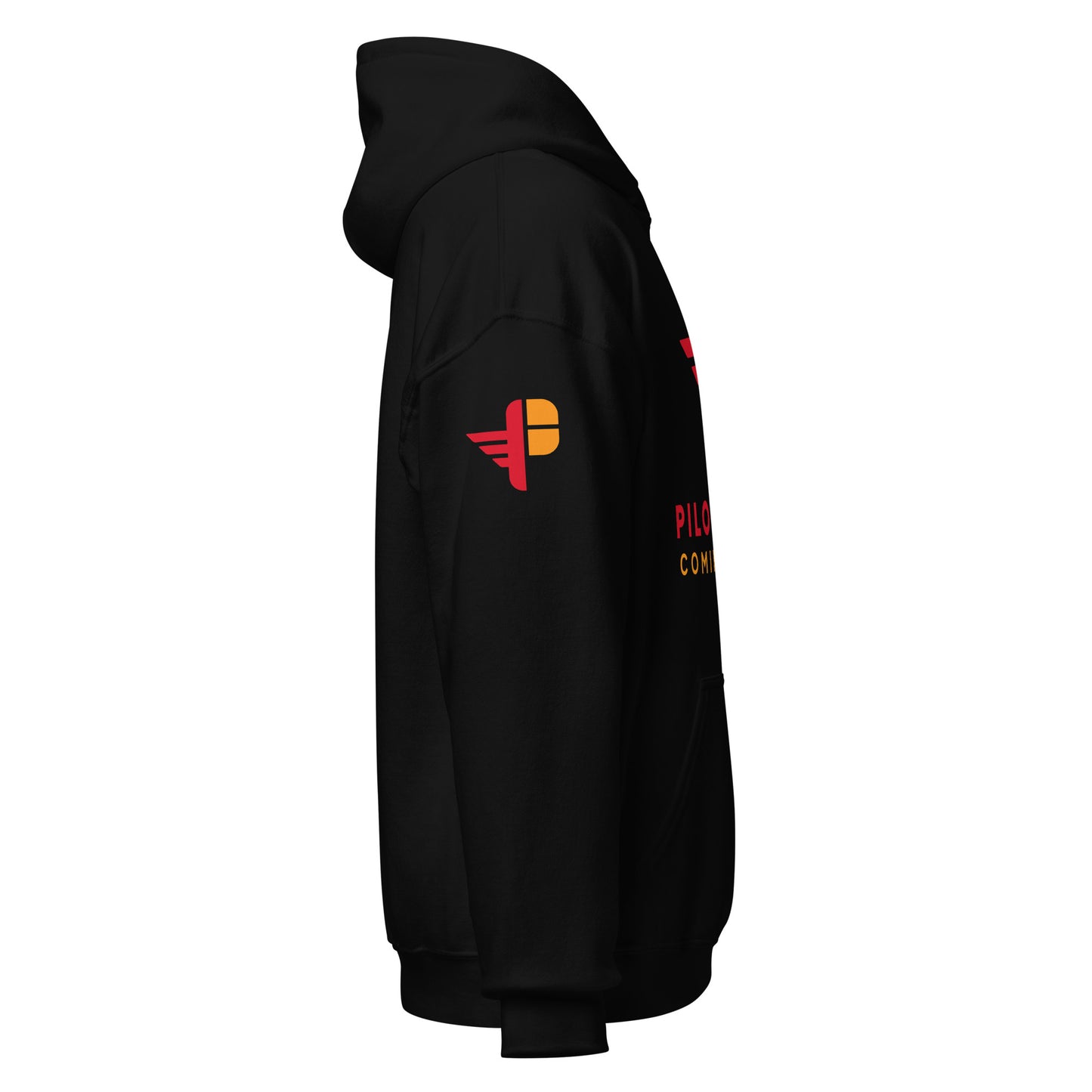 Pilot Sauce hoodie logo on sleeve