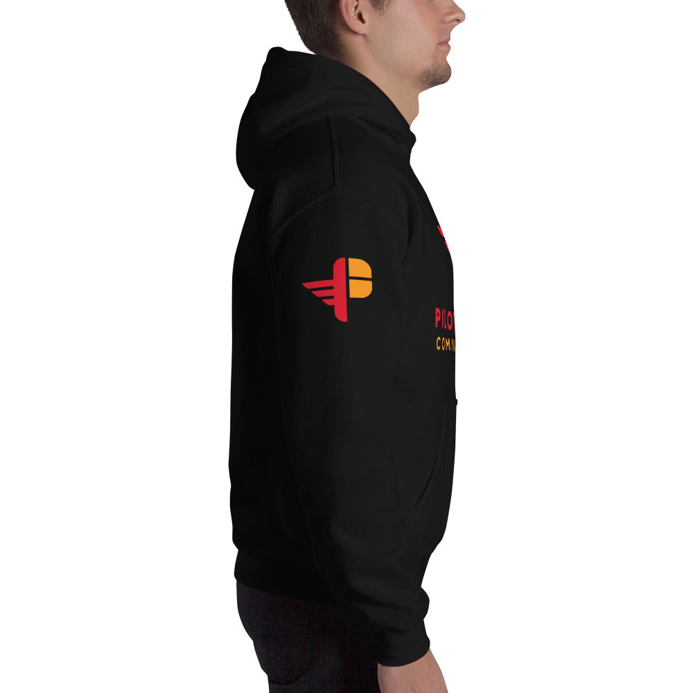 Pilot Sauce hoodie logo on sleeve