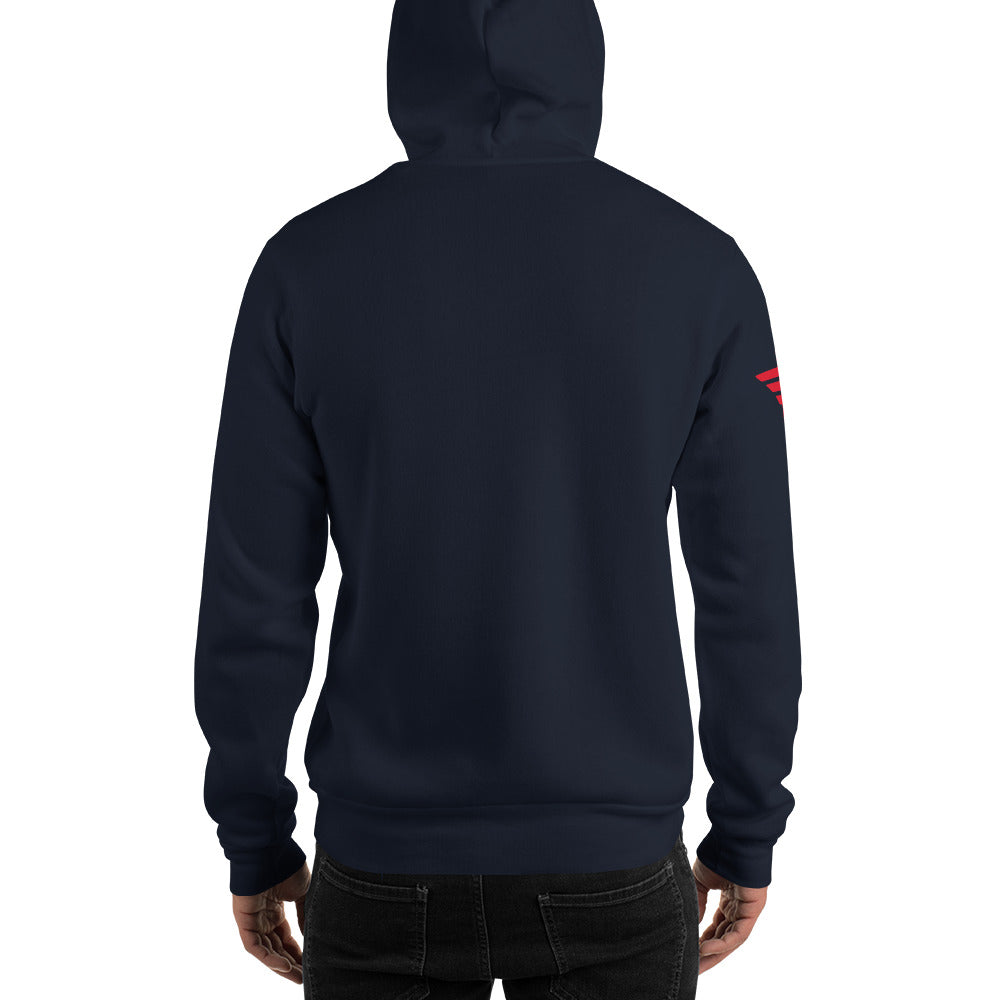 Pilot Sauce hoodie logo on sleeve