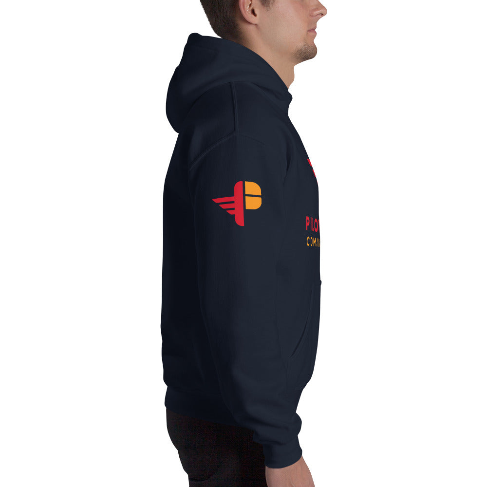 Pilot Sauce hoodie logo on sleeve