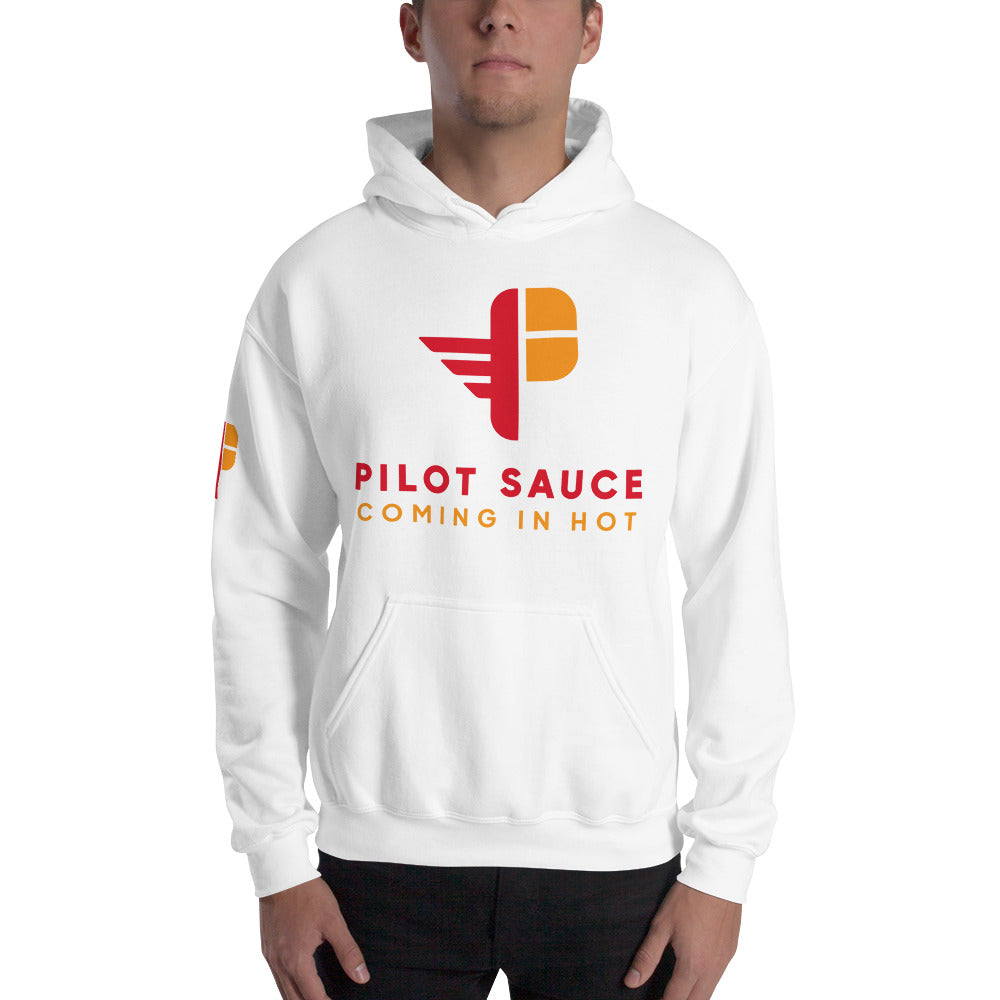 Pilot Sauce hoodie logo on sleeve