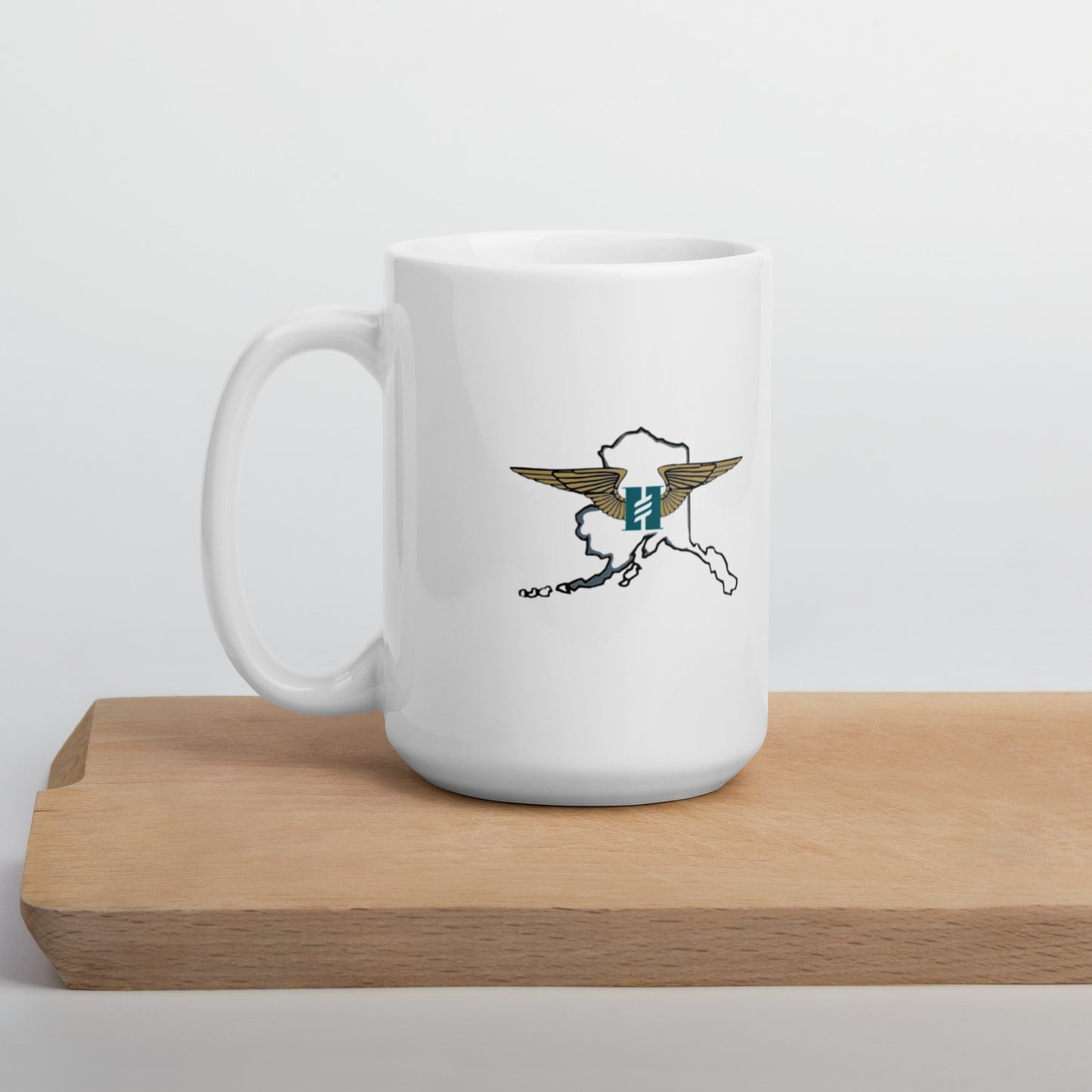 White glossy mug